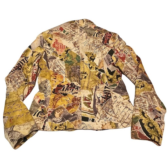 Vintage Moschino Jeans Jacket Italy Renaissance Designer Women’s Size 12 Rare - Picture 6 of 7